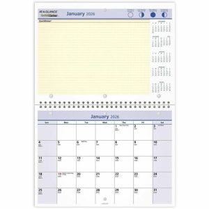 AT-A-GLANCE  Monthly Wall Calendar,w/Notes Sectn,12 Mths Jan-Dec, 11"x8"