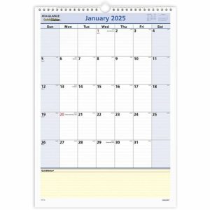AT-A-GLANCE  Notes Monthly Wall Calendar,12 Mths Jan-Dec,1PPM,12"x17"