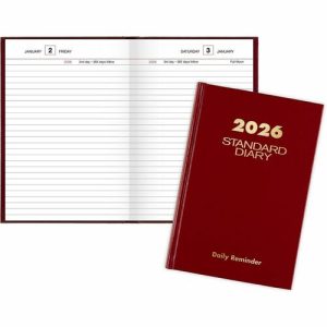 AT-A-GLANCE  Daily Reminder Business Diary,Jan-Dec,1PPD,5"x7-1/2",Red