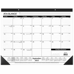 AT-A-GLANCE  Desk Pad, 16 Months, Sep-Dec, 1PPM, Nonrefillable, 22"x17"