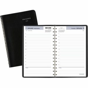 AT-A-GLANCE  Daily Appt Book, 12 Mths Jan-Dec,4-7/8"x8", Black