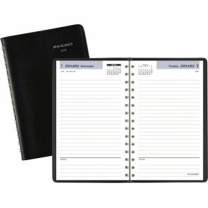 AT-A-GLANCE  Daily Planner,No Appt Times, 12 Mths Jan-Dec,4-7/8"x8", BK