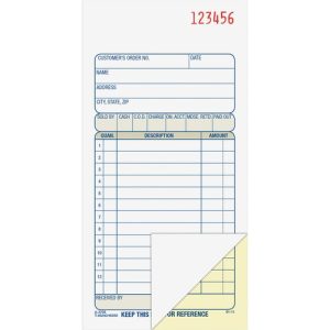 Adams Sales Order Book, 2-Part, 50 Sets, 3-11/16"x7-3/16"