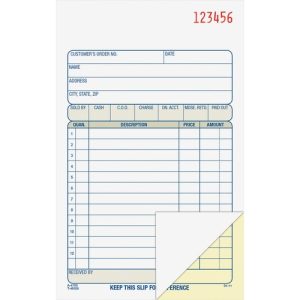 Adams Sales Order Book, 2-Part, 50 Sets, 4-3/16"x7-3/16"