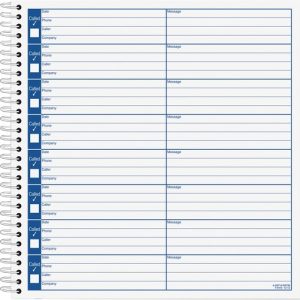 Adams Voice Mail Log Book, 480 Messages, 8-1/2"x8-1/4", 2BK/PK
