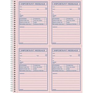 Adams Message Pad,Spiral,Carbonless,11"x8-1/4",200 Sets/Book,Multi