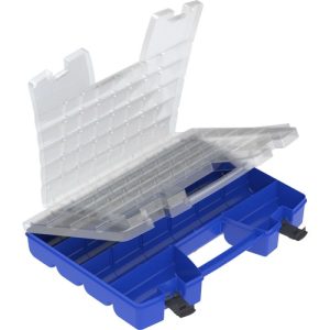 Akro-Mils  Portable Organizer,13-3/8"x18-1/4"x3-5/8",BE Base/CL Lid