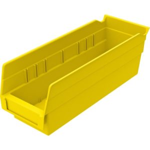 Akro-Mils  Shelf Bin,Grease/Oil Resistant,4-1/8"x11-5/8"x4",Yellow