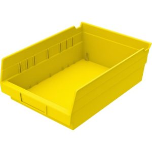 Akro-Mils  Shelf Bin,Grease/Oil Resistant,8-3/8"x11-5/8"x4",Yellow