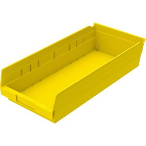 Akro-Mils  Shelf Bin,Grease/Oil Resistant,8-3/8"x17-7/8"x4",Yellow
