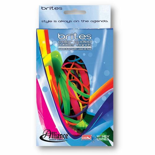 Alliance Rubber Company Elastic Bands, Nonlatex, Assorted Sizes/Colors