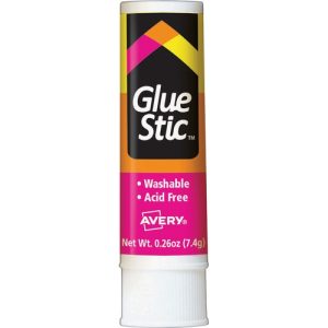 Avery  Glue Stic, Permanent, Washable, 0.26 oz., Clear