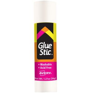 Avery  Glue Stic, Permanent, Washable, 1.27 oz., Clear