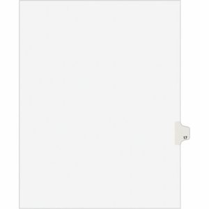 Avery  Index Divider, "17", Side Tab, 8-1/2"x11", 25/PK, White