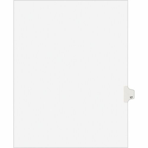 Avery Index Divider, "17", Side Tab, 8-1/2"x11", 25/PK, White