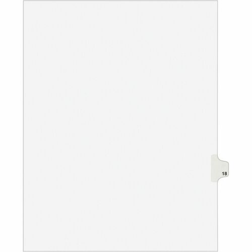 Avery Index Divider, "18", Side Tab, 8-1/2"x11", 25/PK, White