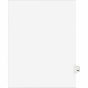 Avery  Index Divider, "21", Side Tab, 8-1/2"x11", 25/PK, White