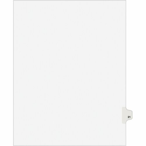 Avery Index Divider, "21", Side Tab, 8-1/2"x11", 25/PK, White