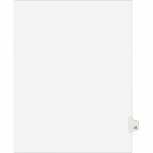 Avery  Index Divider, "22", Side Tab, 8-1/2"x11", 25/PK, White