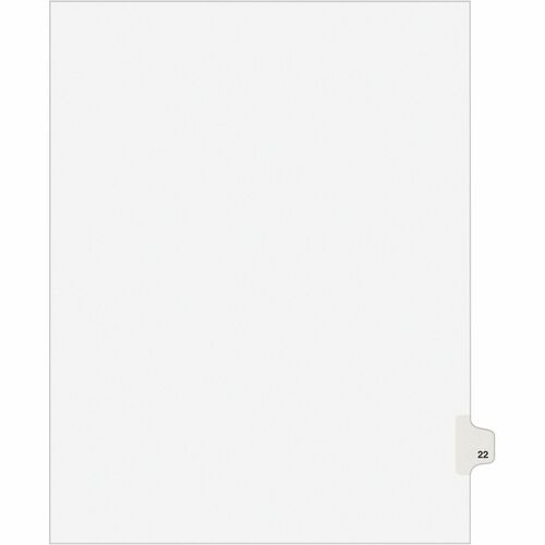 Avery Index Divider, "22", Side Tab, 8-1/2"x11", 25/PK, White