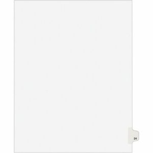 Avery  Index Divider, "24", Side Tab, 8-1/2"x11", 25/PK, White