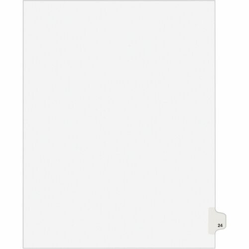 Avery Index Divider, "24", Side Tab, 8-1/2"x11", 25/PK, White