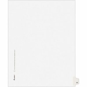 Avery  Index Divider, "25", Side Tab, 8-1/2"x11", 25/PK, White