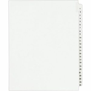 Avery  Index Dividers, Exhibit 1-25, Side Tab, 25/ST, WE