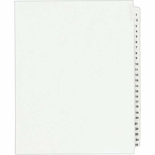 Avery Index Dividers, Exhibit 1-25, Side Tab, 25/ST, WE