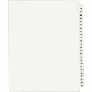 Avery  Index Dividers, Exhibit 26-50, Side Tab, 25/ST, WE