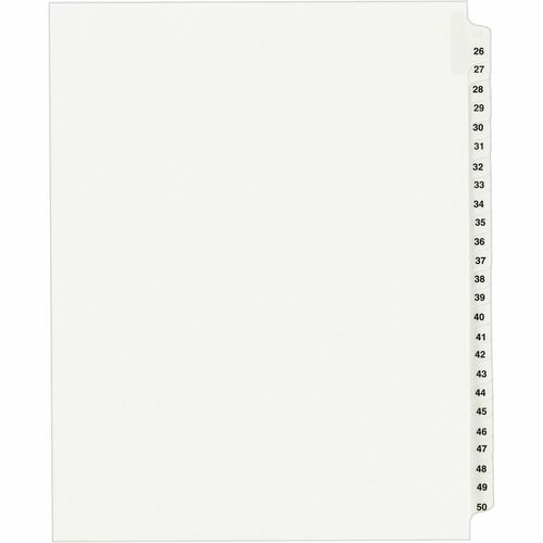 Avery Index Dividers, Exhibit 26-50, Side Tab, 25/ST, WE