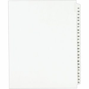 Avery  Index Dividers, Exhibit 51-75, Side Tab, 25/ST, WE
