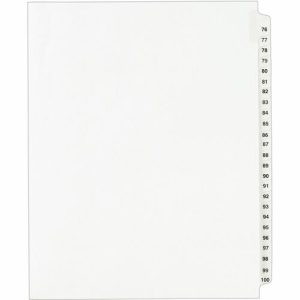 Avery  Index Dividers, Exhibit 76-100, Side Tab, 25/ST, WE