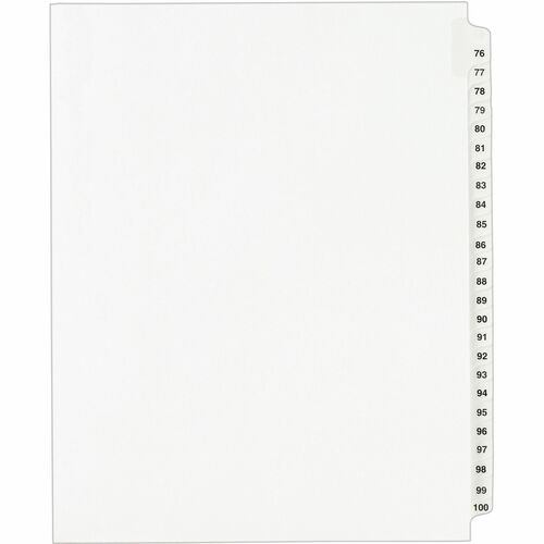 Avery Index Dividers, Exhibit 76-100, Side Tab, 25/ST, WE