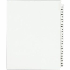 Avery  Index Dividers, Side Tab, 101-125, 8-1/2"x11", 25/ST, White