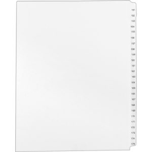 Avery  Index Dividers, Side Tab, 151-175, 8-1/2"x11", 25/ST, White