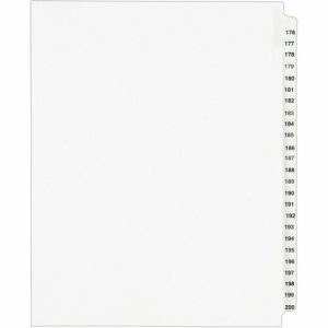 Avery  Index Dividers, Side Tab, 176-200, 8-1/2"x11", 25/ST, White