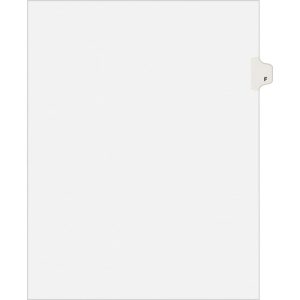 Avery  Legal Dividers w/Letter "F", Side Tab, 8-1/2"x11", 25/PK