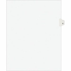 Avery  Legal Dividers w/Letter "H", Side Tab, 8-1/2"x11", 25/PK