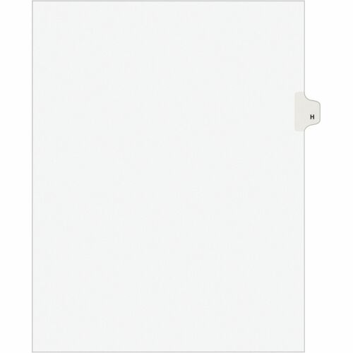 Avery Legal Dividers w/Letter "H", Side Tab, 8-1/2"x11", 25/PK