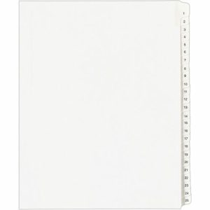 Avery  Index Dividers,Collated,1-25,Side Tab,8-1/2"x11",25/ST,White