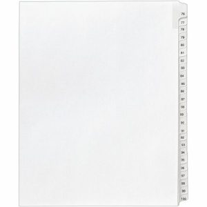 Avery  Index Dividers,Collated,76-100,Side Tab,8-1/2"x11",25/ST,WE