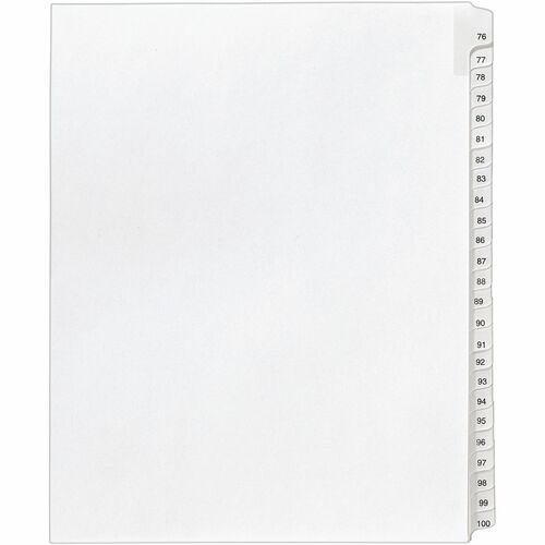 Avery Index Dividers,Collated,76-100,Side Tab,8-1/2"x11",25/ST,WE