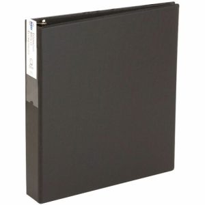 Avery  Economy Ring Binder W/Labelholder, 1-1/2" Capacity, Black