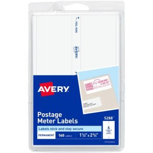 Avery  Postage Meter Labels, 1-1/2"x2-3/4", 160/PK, White