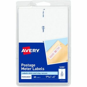 Avery  Postage Meter Labels, 1-3/16"x6", 60/PK, White