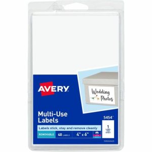Avery  Labels,Removable,Multipurpose,4"x6",40/PK,White