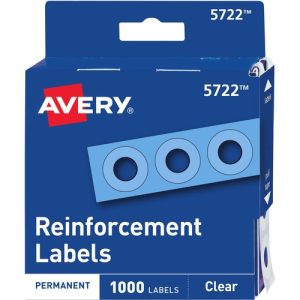 Avery  Reinforcement Stickers, Round, 1/4", 1000/PK, Clear