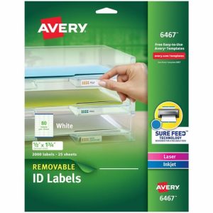 Avery Laser/Inkjet Labels,Removable, 1/2"x1-3/4",2000/PK,WE