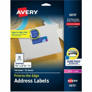 Avery Laser Labels,Matte,Return Address,3/4"x2-1/4",750/PK,WE
